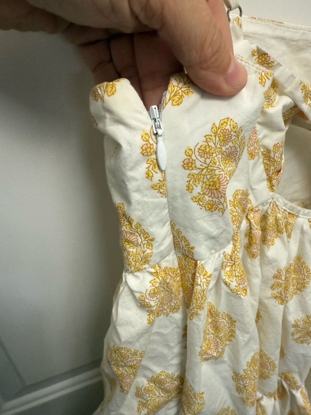 J.crew White Floral Tiered Tie Back Sleeveless Midi Dress Size 4 - Picture 6 of 7